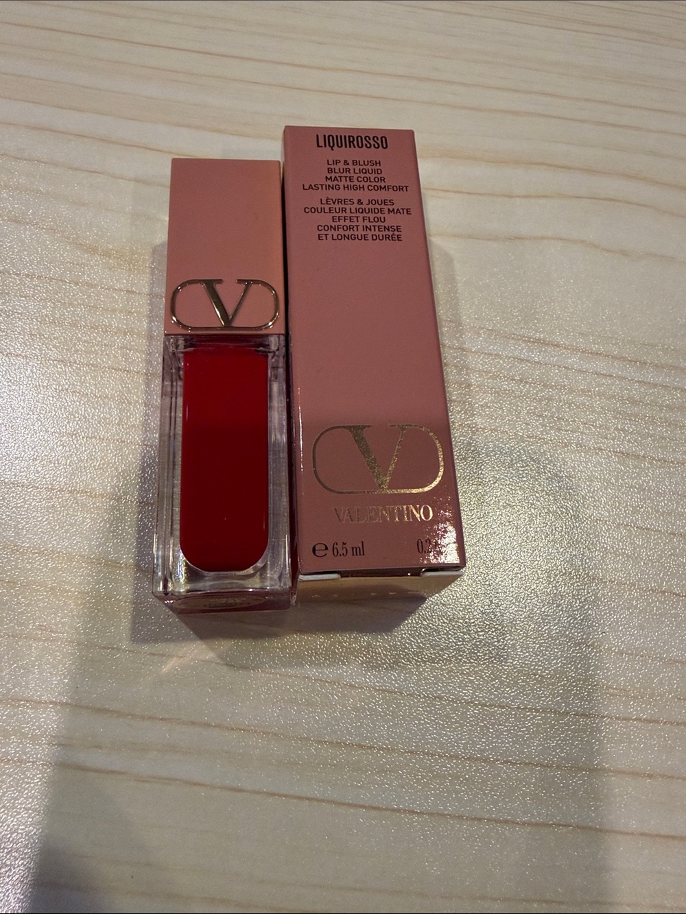 Valentino Liquirosso Lip & Blush Matte Liquid — True Red